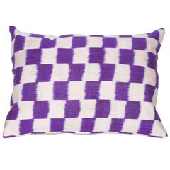 Ikat Pillow Made Out of an 1900s Uzbek Ikat