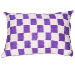 Ikat Pillow Made Out of an 1900s Uzbek Ikat