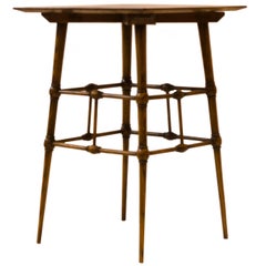 Antique Liberty & Co, Attributed, Aesthetic Movement Ash Side Table with Bobbin Details.