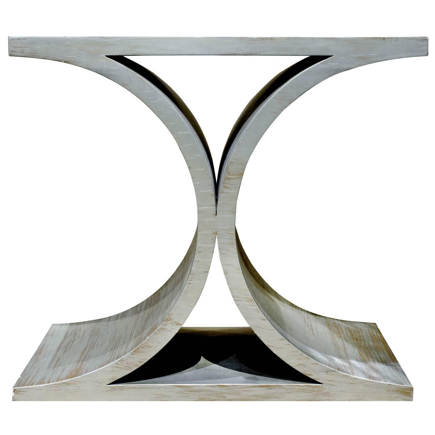 Karl Springer Silver Leaf "JMF End Table" 1970s