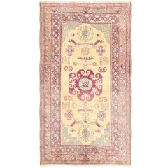 Antique Yellow Silk Khotan Rug