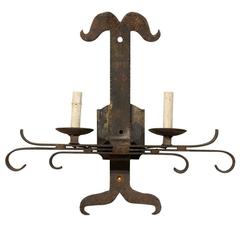 Single French Iron Vintage Wall Sconce