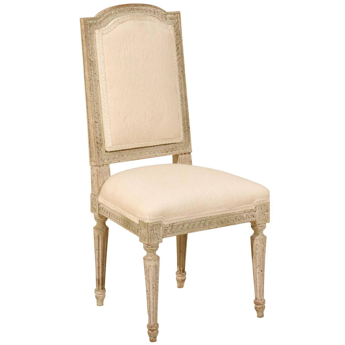French Painted and Upholstered Child's Louis XVI Style Chair
