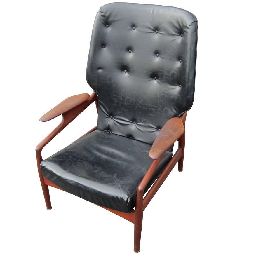 Vintage Reclining Lounge Chair in the Manner of John Bone