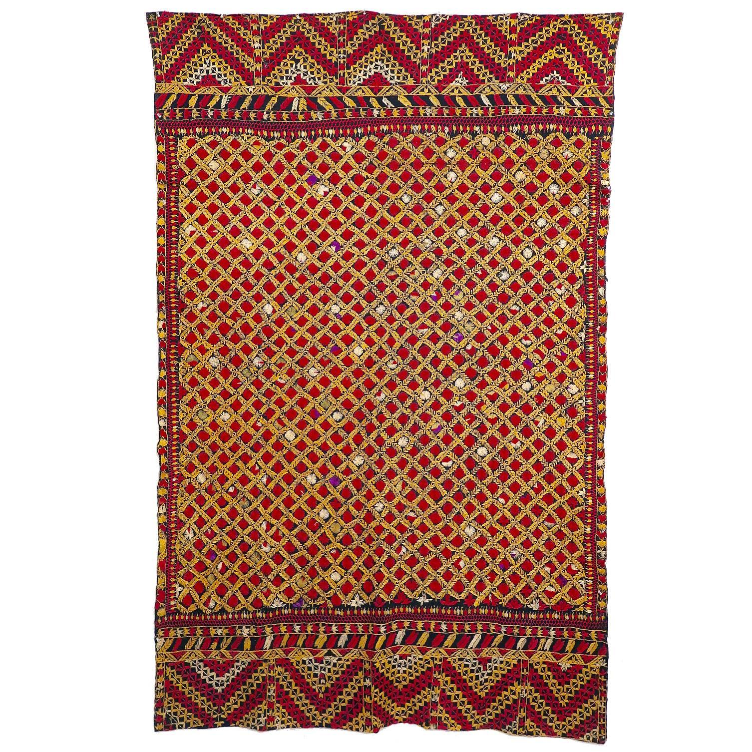 Overall Hand Embroidered Phulkari Textile