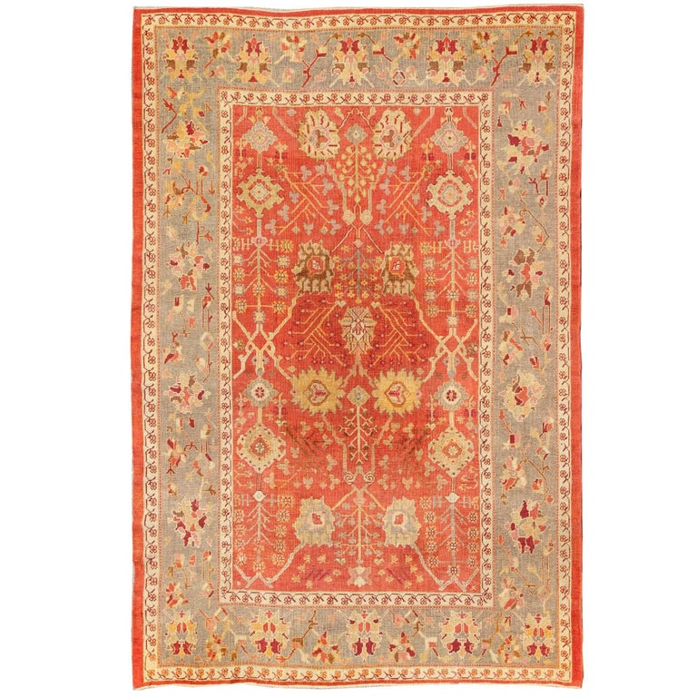 Antique Turkish Oushak Rug For Sale at 1stdibs