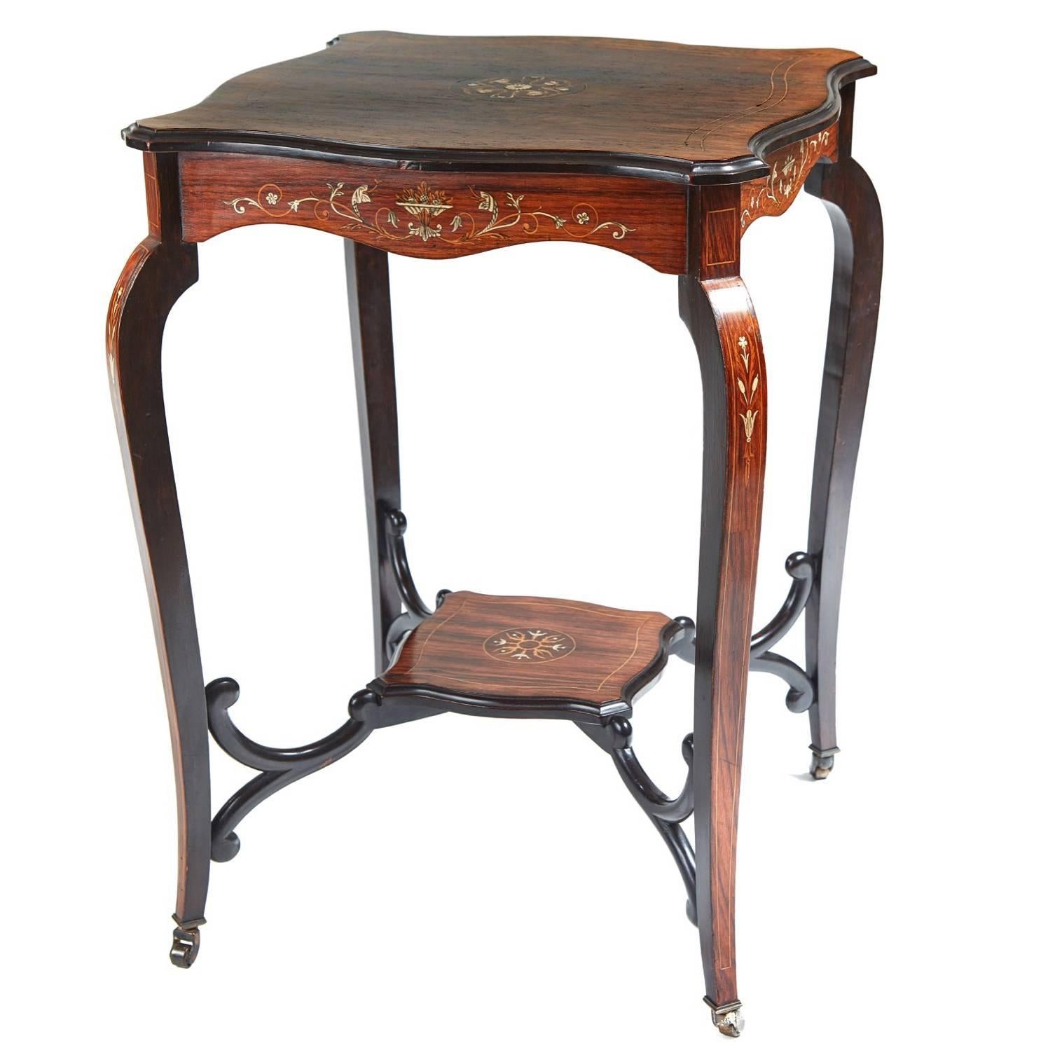 Late 19th Century Inlaid Rosewood Occasional Table