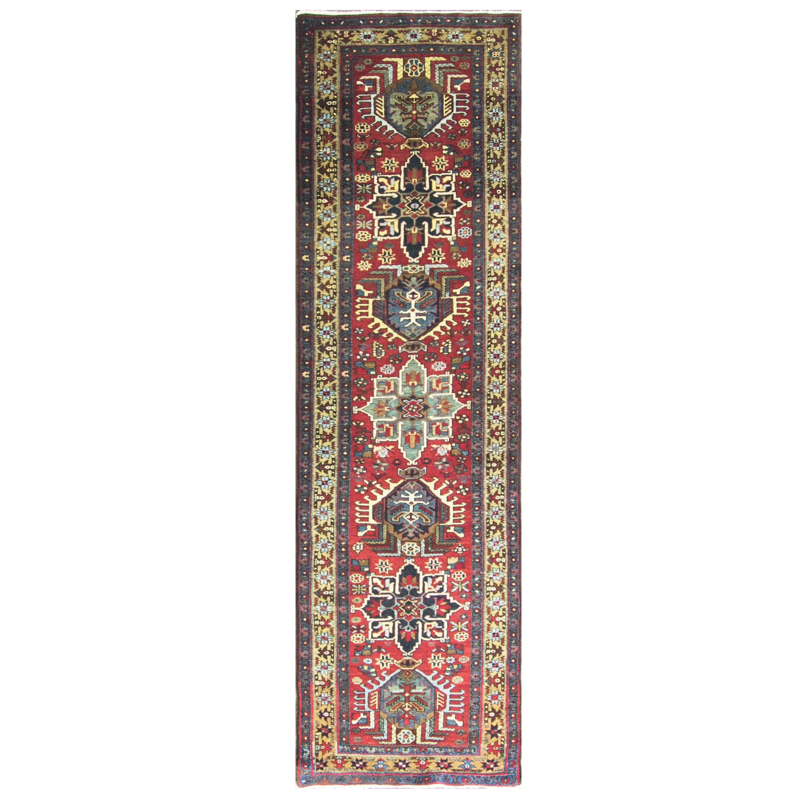 Antique Persian Karaja/ Heriz Runner, 2'9" x 10'.