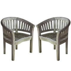 Pair of English Vintage Teak Garden Chairs