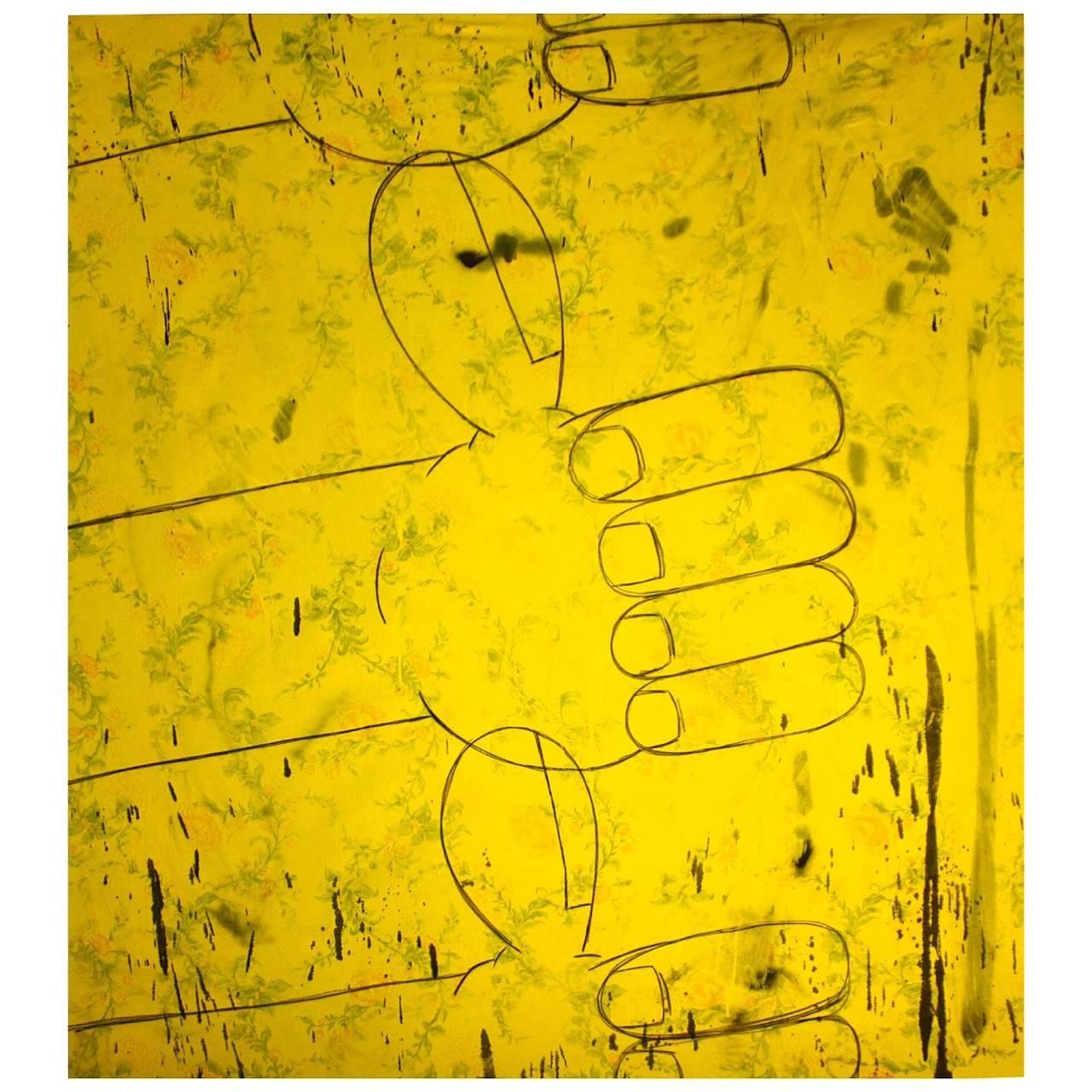 Large Modern Painting "Yellow Roses" by Eric Stefanski