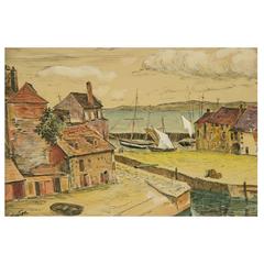 Fishing Village Painting by Weston 11