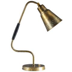 Rare Swedish Table Lamp in Brass by Bergboms with Perfect Patina