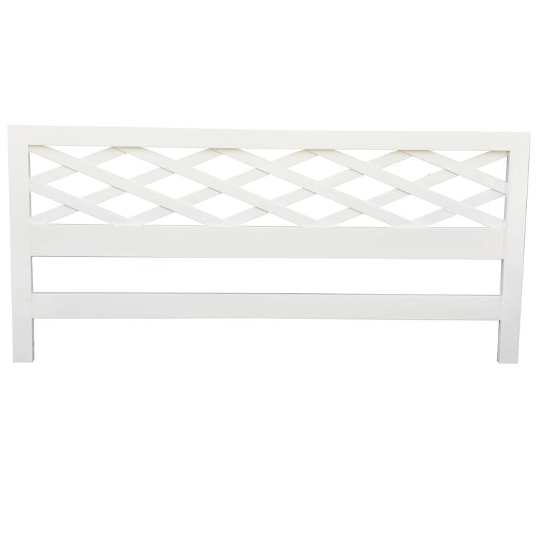 Paul Frankl Style Mid Century Modern White Lacquered Wood KingSize