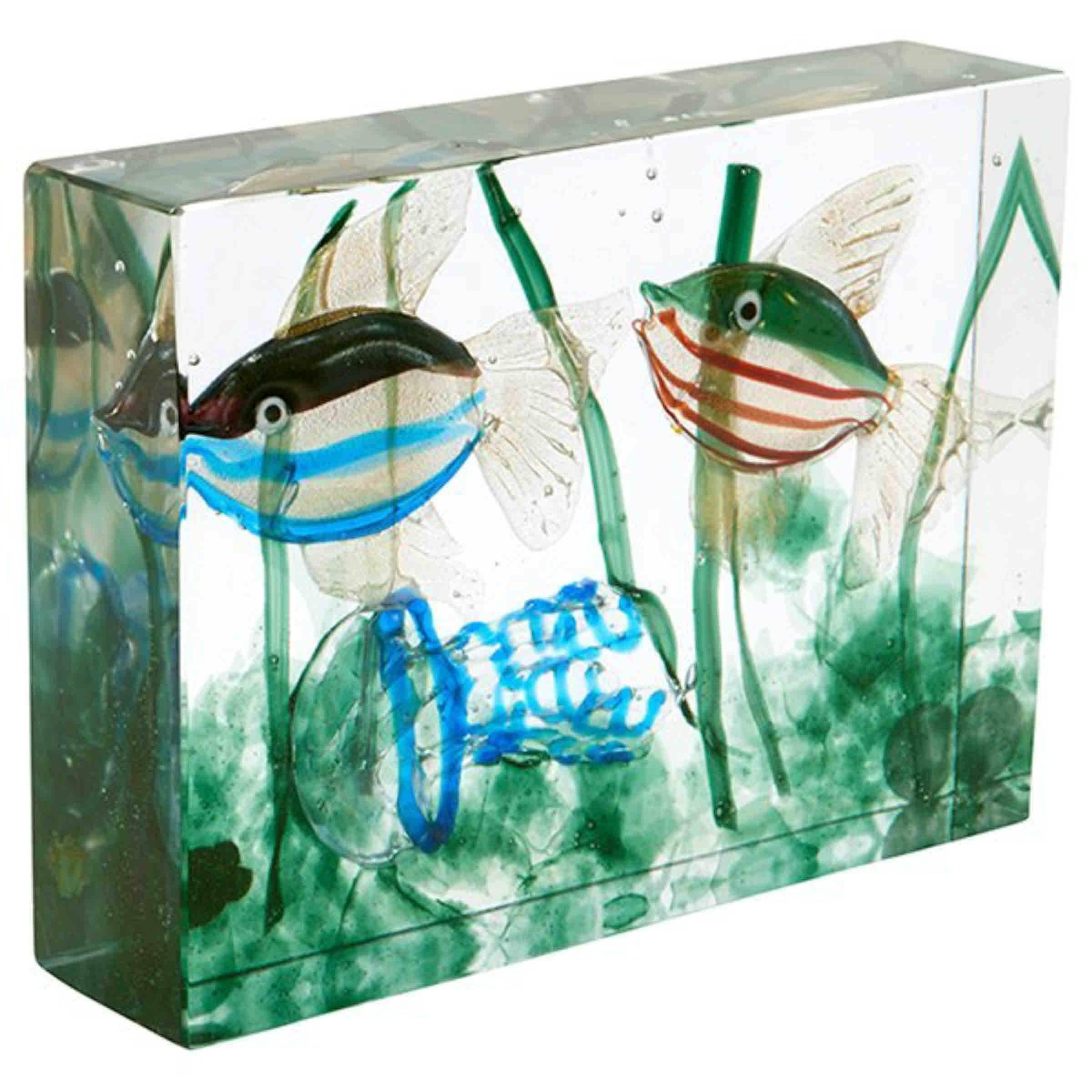 Alfredo Barbini Rare Murano Aquarium Sculpture with Jellyfish
