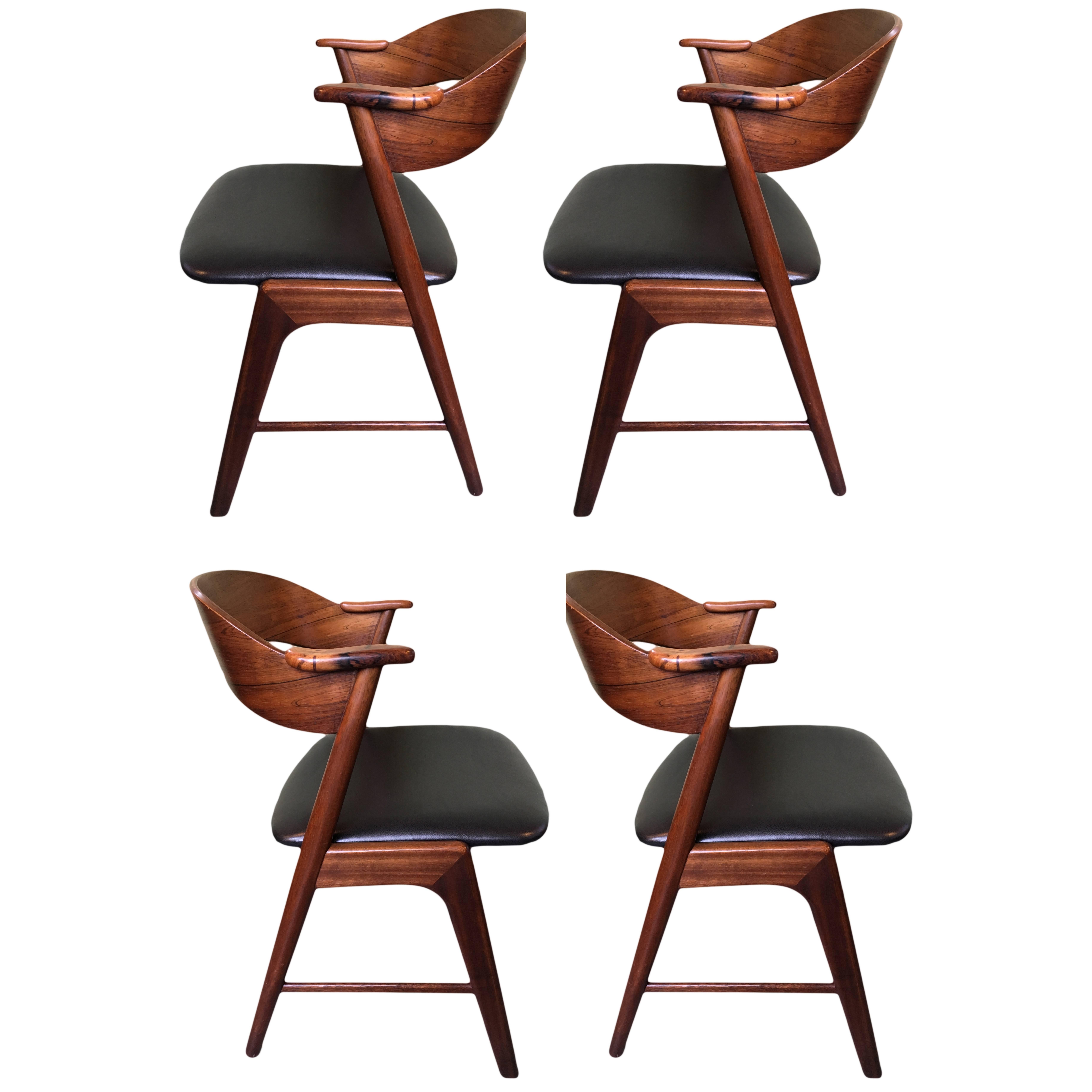 Set of Four Rosewood Kai Kristiansen Dining Chairs, Model 32