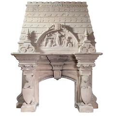 Magnificent Antique Limestone Fireplace 7