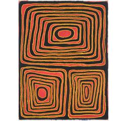 Warm Red, Orange and Black Aboriginal Dot Painting by Jimmy Nerrimah