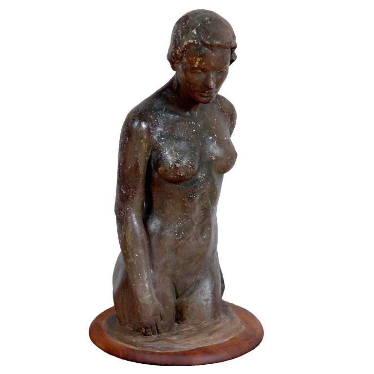 Female Deco Torso Sculpture For Sale
