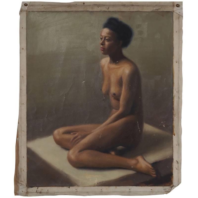 Roy Gates Perham, 1940s Unframed Portrait of an African American Nude For Sale