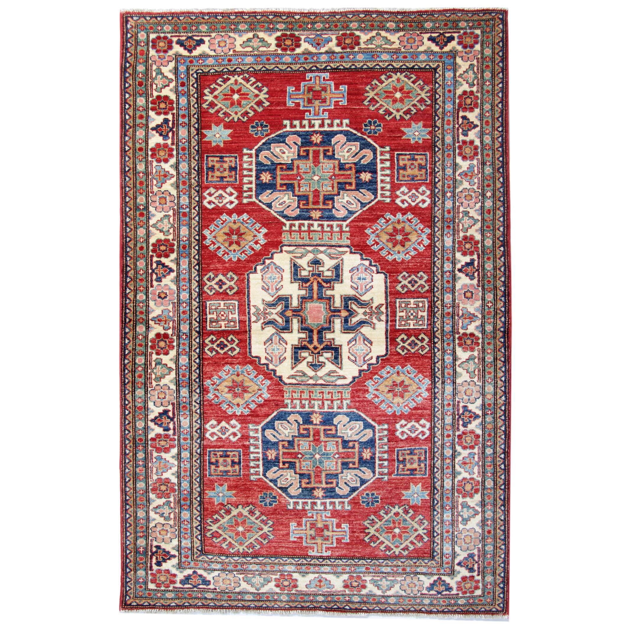 Orientalische Teppiche, handgefertigte rote geometrische Teppiche für den Verkauf