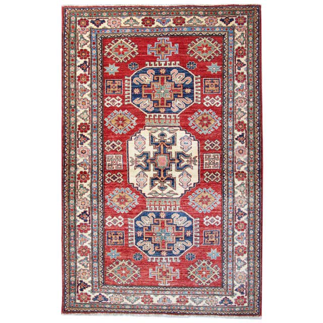 Contemporary Handmade Red Flower Rug, Custom Size and Colors, Ideal for ...