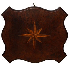 Antique Fine Shaped Burl Tabletop with Compass Star Inlay