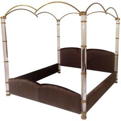 "In the Clouds" King-Size Lucite and Brass Poster Bed by Marcello Mioni 7