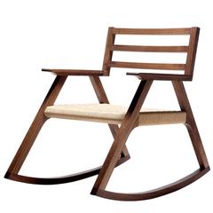 Giacomo Rocking Chair, Walnut and Woven Danish Cord