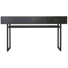 Gotham Console Table in Customizable Wood, Metal and Resin