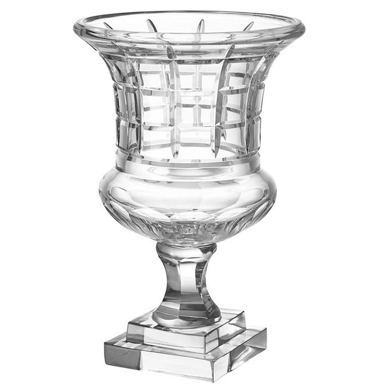 Clear Glass Vase or Urn in Handblown Glass For Sale at 1stdibs