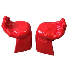 Retro Set of Resin Cast Hand Chairs, Sold Individually