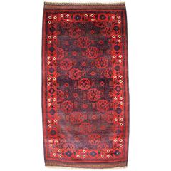 Antique Baluch Rug from Western Afghanistan, Superb Floral Border, circa 1880 2