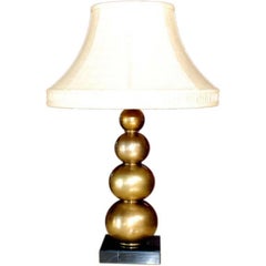 Vintage Brass Table Lamp with Marble Base