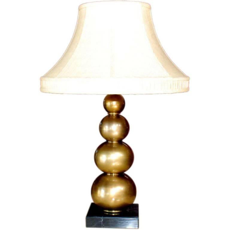 Brass Table Lamp with Marble Base For Sale at 1stDibs