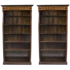 Pair of Sheraton Style Open Bookcase Flame Mahogany 9