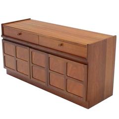 Small Danish Modern Teak Credenza with Concealed File Cabinet