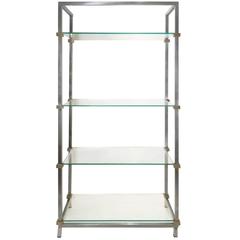 Large 1970s Iron and Bronze Etagere