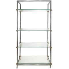 Large 1970s Iron and Bronze Etagere