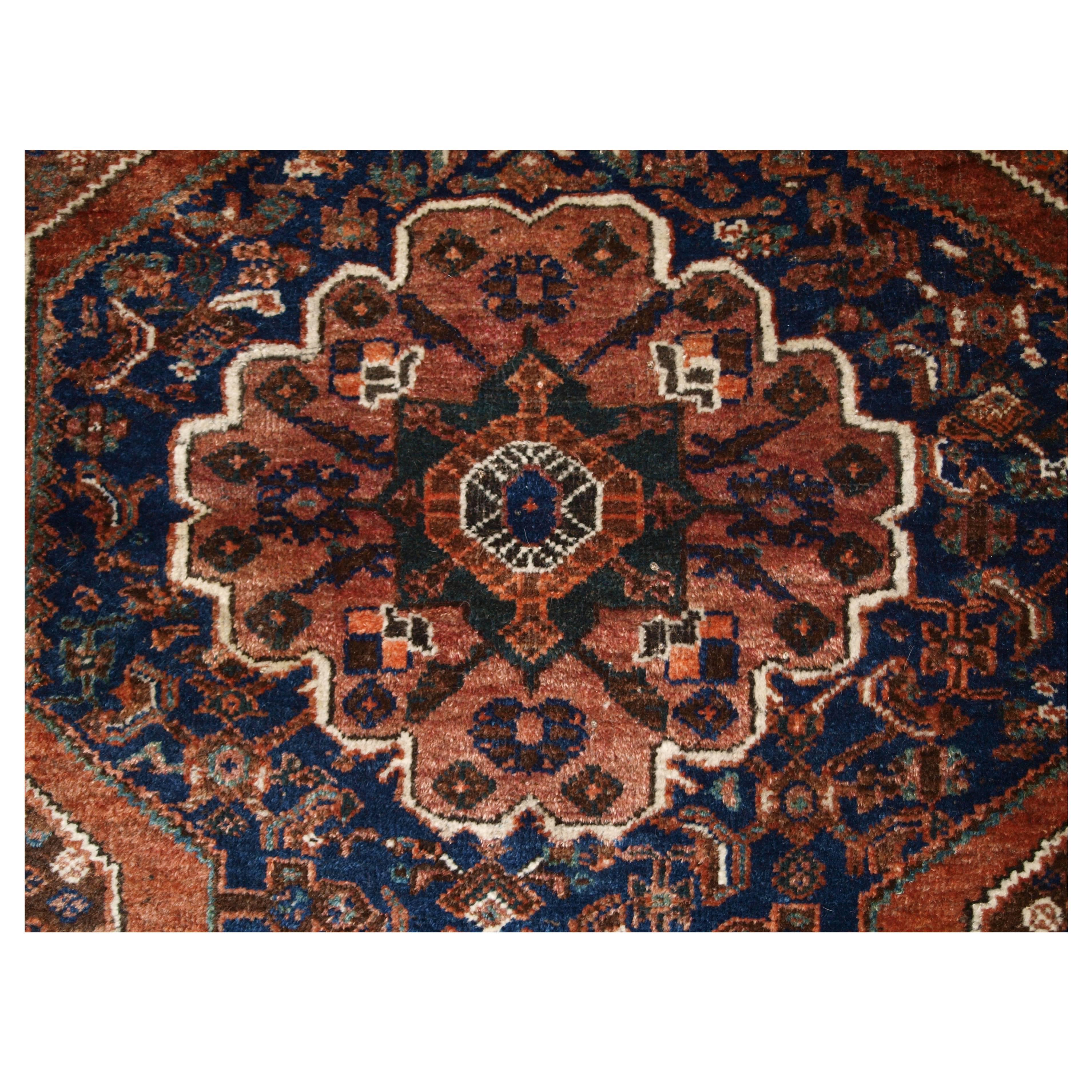 Antique South West Persian Khamseh Baharlu Tribal Rug, Single Medallion