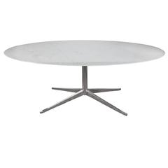 Knoll Marble-Top Oval Table on Segmented Base