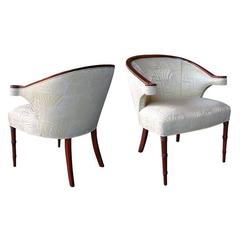 Shapely Pair of English Regency-Inspired Mahogany Salon Chairs 8