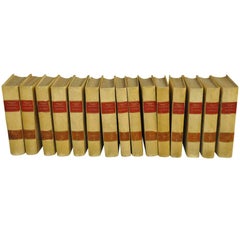 Spanish 19th Century 15 Volume Set of Vellum Encyclopedias