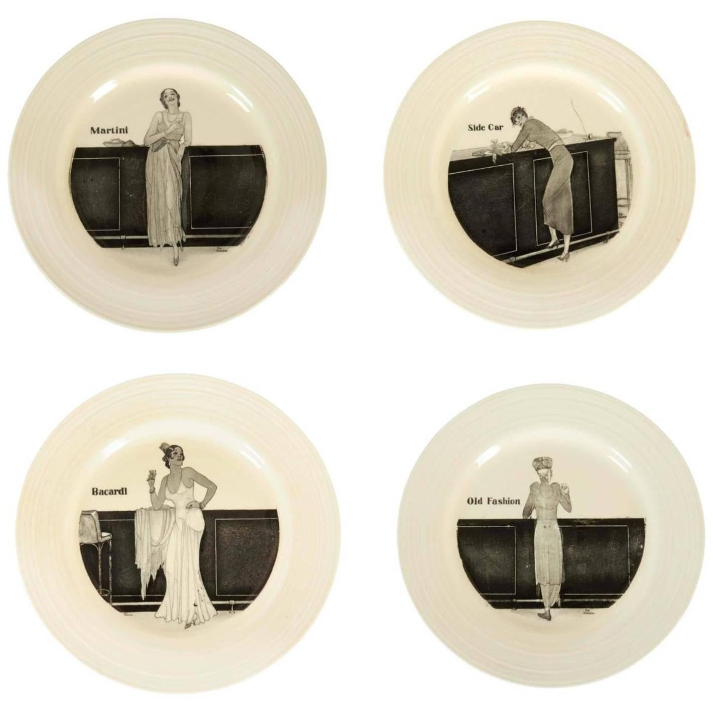 Four Crown Ducal Porcelain Cocktail Plates