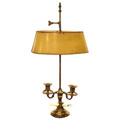 French Bouillotte Lamp with Yellow Tole Shade