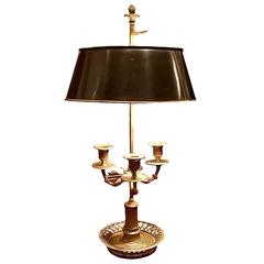 French Bouillotte Lamp with Black Tole Shade, Electrified 2