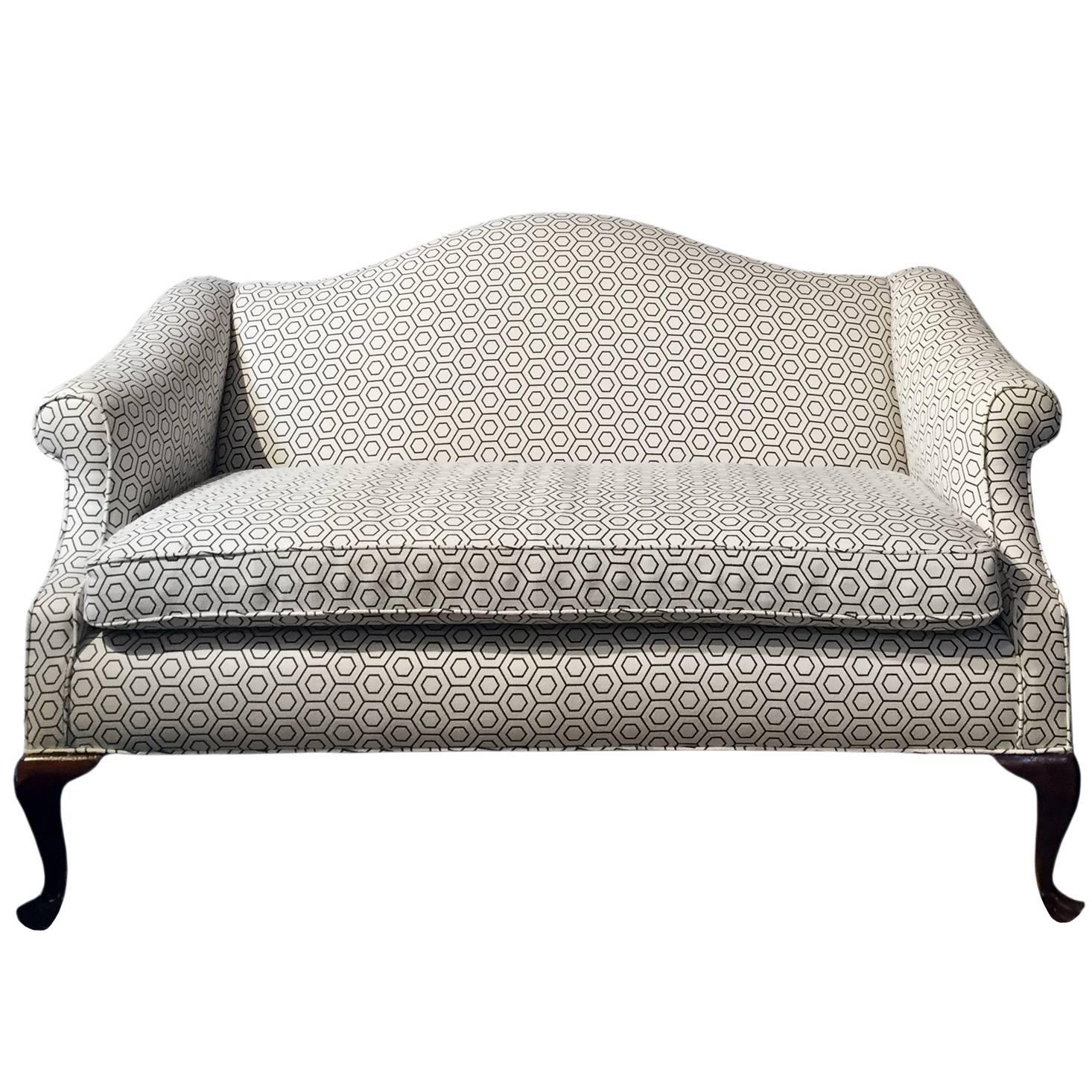 Camel Back Loveseat in David Hicks Fabric