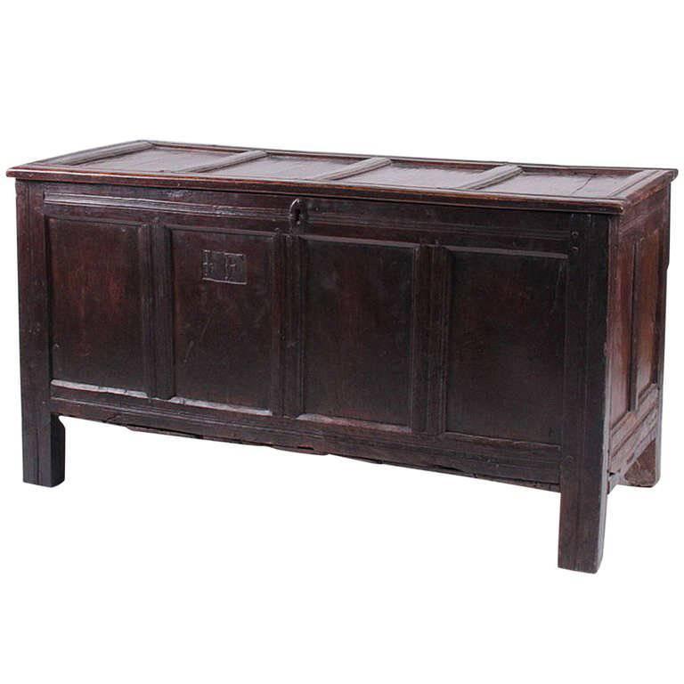 English Oak Chest, 17th-18th Century For Sale