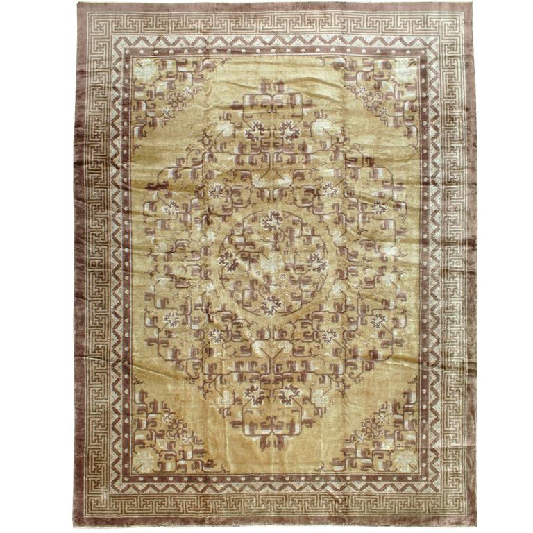 Vintage Silk Chinese Rug For Sale at 1stdibs