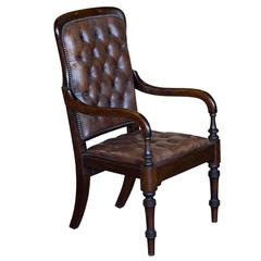 Antique Leather Gainsborough Gentleman's Library Chair
