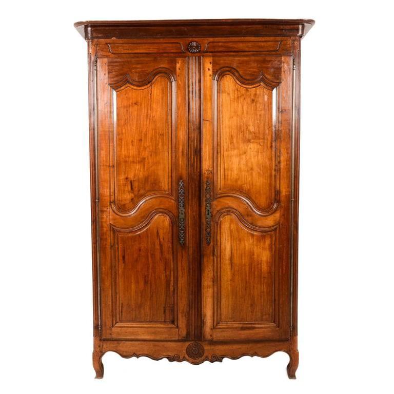 French Two Door Cherrywood Armoire At 1stdibs French Two Door Cherrywood Armoire For